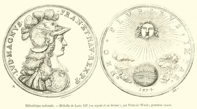 Nemzeti Könyvtár, XIV. Lajos érem, ezüst és bronz (metszet) alkotó: French School