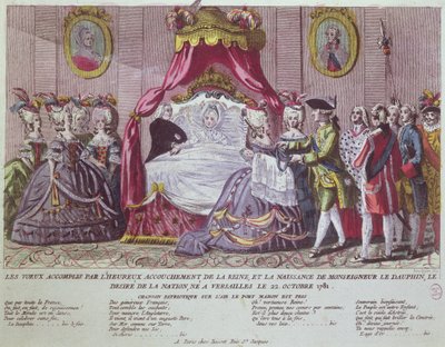 A Grand Dauphin születése, Louis Joseph (1781-1789) (színes metszet) alkotó: French School