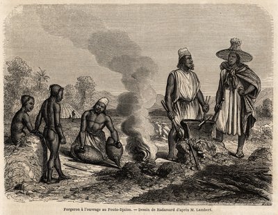Kovácsnak a Fouta Djalonban (Szenegál) van a munkája, Hadamard rajza, amely Lambert hadnagy 1860-as Fouta Djalonba vezető útját illusztrálja. Metszet a „” Le tour du monde”” 1861-ben. Selva gyűjteménye. alkotó: French School