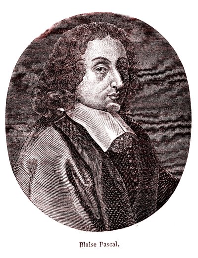 Blaise Pascal francia matematikus, filozófus, fizikus és teológus. 1865 (metszet) alkotó: French School