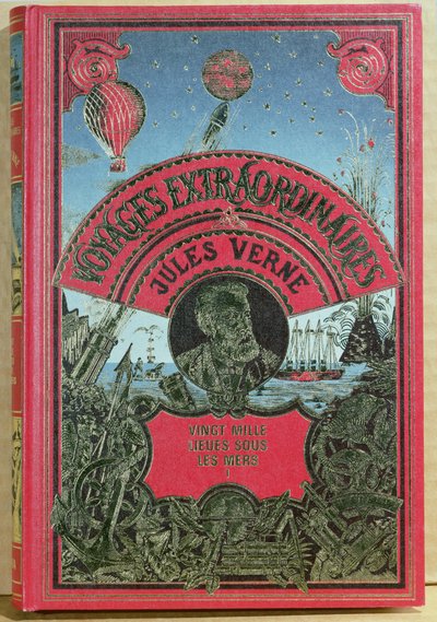Jules Verne (1828-1905) 20 000 Leagues Under the Sea könyvborítója 1870 alkotó: French School