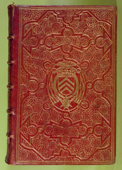 Könyvborító Armand-Jean du Plessis, Richelieu bíboros (1585-1642) címerével (vörös bőr és arany) alkotó: French School