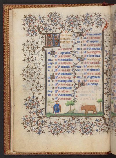 Book of Hours, Add MS 32454 f.3v, Franciaország alkotó: French School