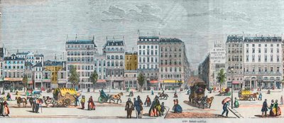 Boulevard Saint-Denis déli oldala – Rue Saint Martin – Edmond Texier 1852-es metszete „Tableau-de-Paris”-ban alkotó: French School