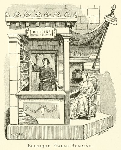 Boutique Gallo-Romaine (metszet) alkotó: French School
