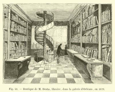 M Dentu könyvkereskedő boltja az Orleans-i galériában, 1829-ben alkotó: French School