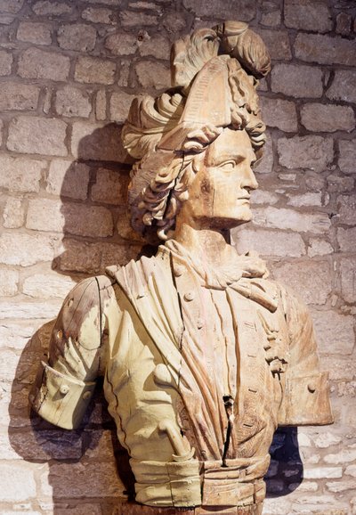 Íjfigura: francia magánember mellszobra. 17. századi Saint Malo, városi múzeum alkotó: French School
