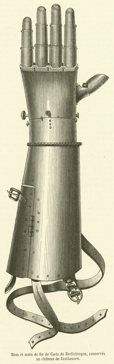 Bras et main de fer de Goetz de Berlichingen, au chateau de Jaxthausen (metszet) alkotó: French School