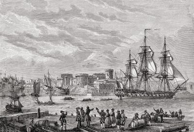 Brest 1791-ben, Le Breton metszete, Louis Blanc (1811-82) "Histoire de la Revolution Francaise" című művéből alkotó: French School