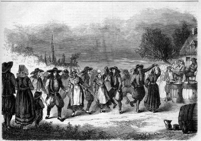 Breton szokás: esküvő Bretagne-ban. alkotó: French School