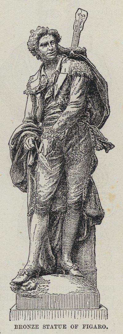 Figaro bronz szobra (metszet) alkotó: French School