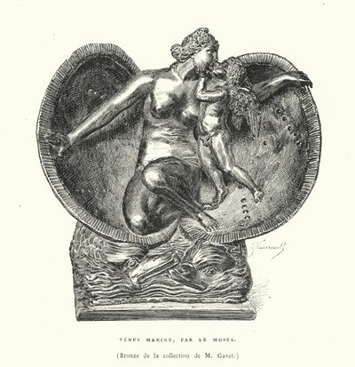 Vénusz születését ábrázoló bronz, Le Mosca (metszet) alkotó: French School
