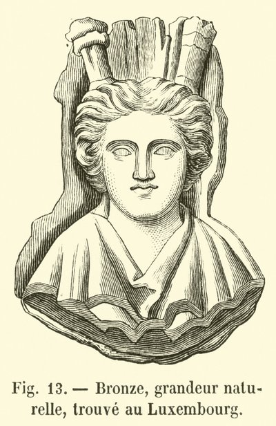 Bronz, természetes méret, Luxemburgban találták (metszet) alkotó: French School