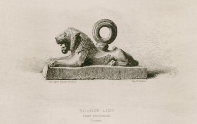 Bronz oroszlán, Khorsabadból, Louvre (metszet) alkotó: French School