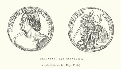 Caradosso Donato Bramante olasz reneszánsz építész bronz portréérme, c1506 (metszet) alkotó: French School
