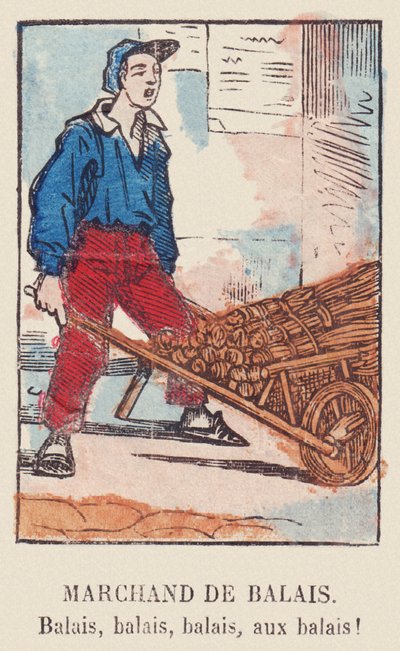 Seprűkereskedő. Seprű, seprű, seprű, seprű, seprű! , 1819 körül (nyomtatás) alkotó: French School