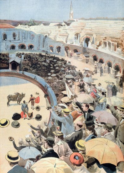 Bikaviadal a Nimes-ben, illusztráció a Le Petit Journalból, 1894 alkotó: French School