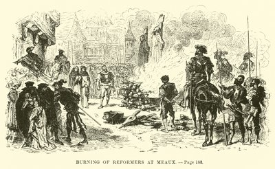 A reformerek felgyújtása Meaux-ban alkotó: French School