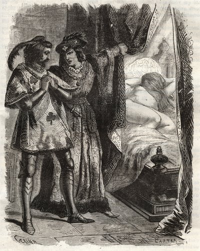Egy ajtó felemelésével megmutatta a férjnek a saját feleségét, aki meztelenül fekszik. I. Lajos Valois Orléans-i herceg (1372-1407) elhitette Raoul d