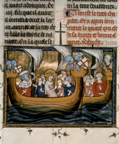 Hetedik keresztes hadjárat: IX. Lajos elindul a hetedik keresztes hadjáratra (1248-54). alkotó: French School