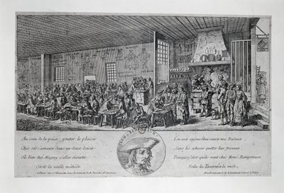 Cabaret du Tambour Royal, Jean Ramponneau (1724-1802), metszet. Franciaország alkotó: French School
