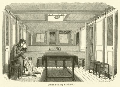 Egy kereskedelmi brigg kabinja (metszet) alkotó: French School