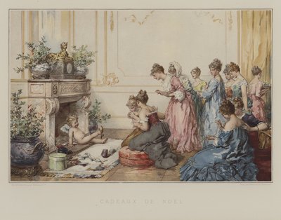 Karácsonyi ajándékok (színes litho) alkotó: French School