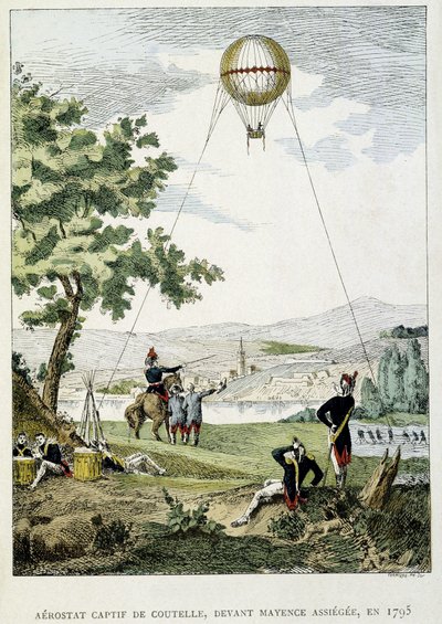 Jean Marie Joseph (Jean-Marie-Joseph) Coutelle (1748-1835) fogságban lévő aerosztátja, mielőtt Mainz ostrom alá vette volna alkotó: French School