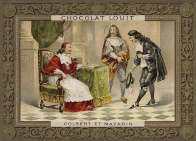 Mazarin bíboros és Jean-Baptiste Colbert, francia államférfiak, 17. század alkotó: French School