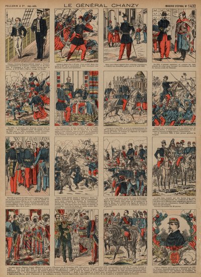 Alfred Chanzy francia tábornok pályafutása (színes metszet) alkotó: French School