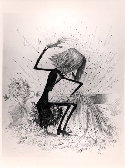 Liszt Ferencet (1811-86) zongorázó karikatúra, 1845 alkotó: French School