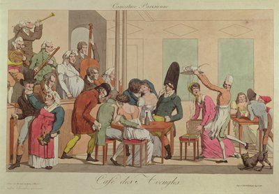 A Cafe des Aveugles karikatúrája, 1800 körül alkotó: French School
