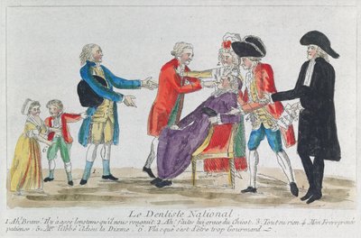 Karikatúra az egyházi tulajdon államosításáról Franciaországban az 1792-es francia forradalom idején alkotó: French School
