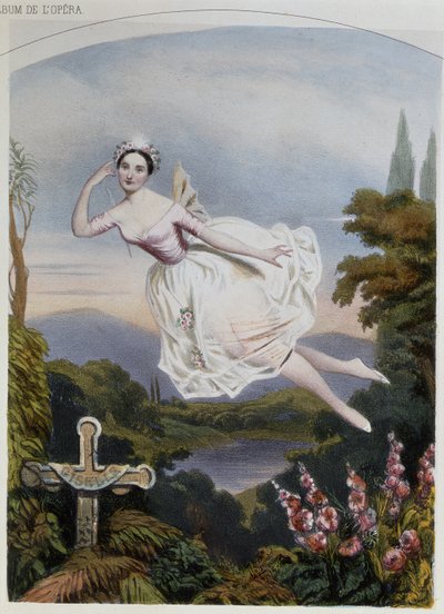 Carlotta Grisi (1819-99) Giselle szerepében, Adolphe Adam (1803-56) azonos című balettjéből alkotó: French School
