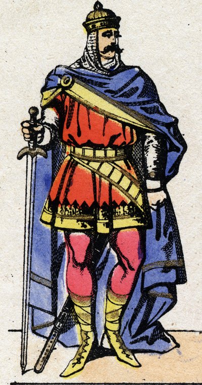 Karoling-dinasztia: Eudes vagy Odon portréja (860-898. v.) A frankok királya 888-tól 898-ig. Epinális képalkotás a 19. század végéről. Magángyűjtemény. alkotó: French School