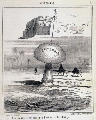 Rajzfilm: Új növényzet a Vörös-tengeren (Egyiptomot kolonizáló brit gomba) - 1868.01.02. alkotó: French School