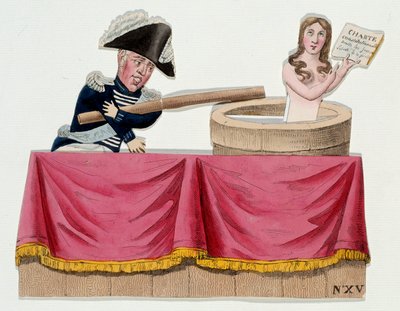 Karikatúra, amely X. Károly királyt (1757-1836) guignolok formájában ábrázolja, megtagadva az alkotmányos chartát abban az időben, amikor a király 1830 júliusában felszámolta a sajtószabadságot (Szent Felhő rendeletei). Metszet 1830 körül. Párizs, Musee Ca alkotó: French School
