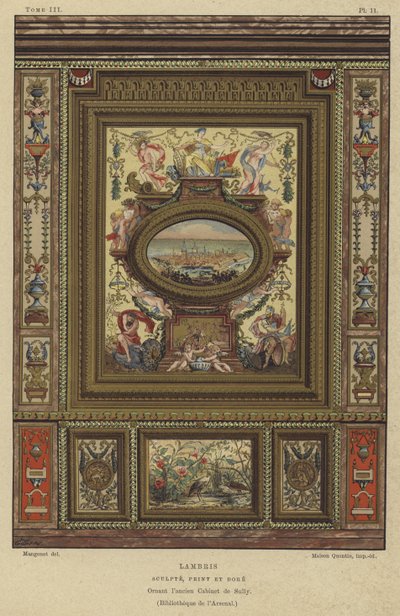 Faragott, festett és aranyozott burkolat alkotó: French School