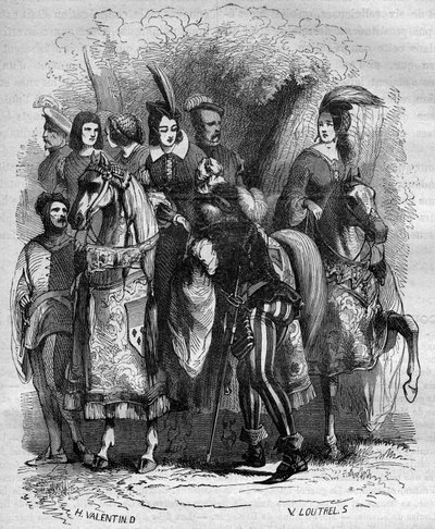 A Nesle-i torony esete: Marguerite burgundiai hercegnőt (1290-1315) és két nővérét (Jeanne és Blanche) házasságtöréssel vádolják – Vésett „A prostitúció és kicsapongás története a világ összes népénél az ókortól egészen idáig” alkotó: French School