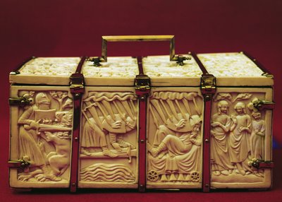 Koporsó a romantikus irodalom jeleneteivel, 1330-as évek alkotó: French School