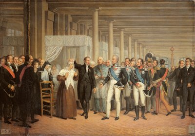 Guillaume Dupuytren (1777-1835) szürkehályog-műtétet végzett X. Károly király (1757-1836) jelenlétében a Hotel Dieu-ban alkotó: French School