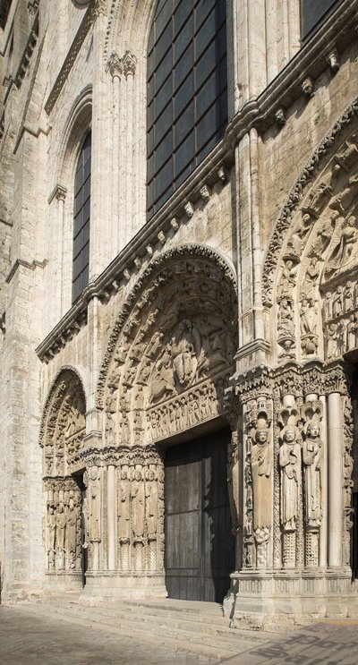 Cathedrale de chartres, a portál királyi homlokzata nyugatra alkotó: French School
