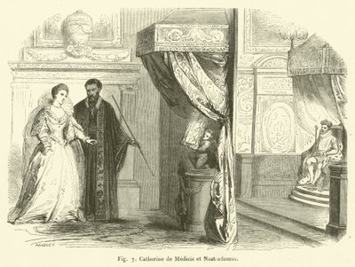 Catherine de Medici és Nostradamus (metszet) alkotó: French School