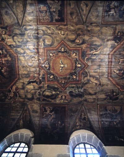 Az egykori domonkos kolostor (kórház) mennyezete (1664). 17. századi festészet. Dinan, Cotes d