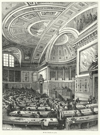 Chambre des Pairs (Párosok Kamara), a francia parlament felsőháza 1814-től az 1848-as forradalom utáni eltörléséig (metszet) alkotó: French School