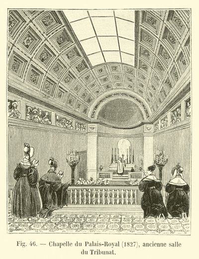 A Palais-Royal kápolnája, 1827, a Tribunatus egykori terme alkotó: French School