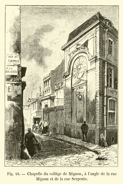 A Collège de Mignon kápolnája a rue Mignon és a rue Serpente sarkán alkotó: French School