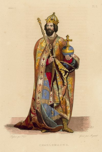 Charlemagne (színes metszet) alkotó: French School