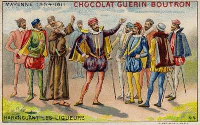 Károly, Mayenne hercege a Katolikus Liga (chromolitho) tagjaihoz fordul alkotó: French School
