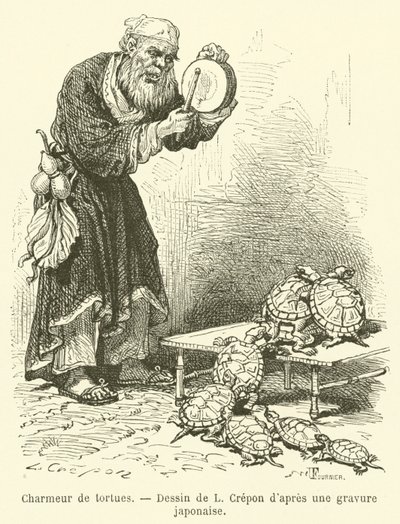 Turtle Charmer (metszet) alkotó: French School